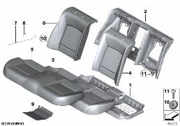 SEAT REAR, UPHOLSTERY & COVER BASE SEAT diagram for BMW 7 Series F02 LCI 740LdX