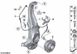 CARRIER / WHEEL BEARING, FRONT diagram for BMW 6 Series F13 LCI 640i