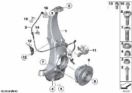 CARRIER / WHEEL BEARING, FRONT diagram for BMW 6 Series F13 650iX