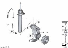 FRONT SPRING STRUT/CARRIER/WHEEL BEARING
