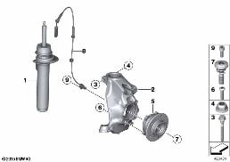 SPR.STRUT FR./SWIV.BEAR./WH.BEAR.AWD diagram for BMW 3 Series F30 335iX