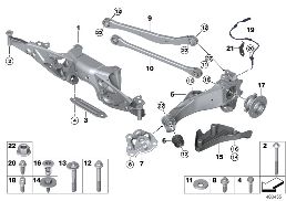RR AXLE SUPPORT, WHEEL SUSP.,WHL BEARING