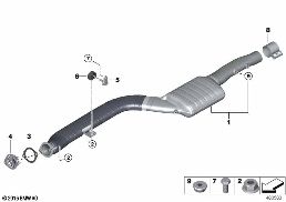 촉매기/앞 소음기 diagram for BMW 5 Series G30 530d
