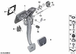 PEDAL ASSEMBLY, AUTOMATIC TRANSMISSION diagram for BMW X3 G01 20i