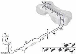 FUEL PIPE AND MOUNTING PARTS diagram for BMW 6 Series G32 GT 620dX