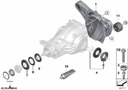 REAR DIFFERENTIAL SINGLE PARTS - 225AL diagram for BMW 8 Series G14 Convertible 840dX
