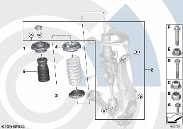 INSTALLATION KIT SUPPORT BEARING diagram for BMW 5 Series F10 LCI 528i