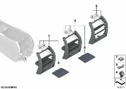 MOUNTING PARTS, CENTER CONSOLE, REAR diagram for BMW 5 Series G30 LCI 530d