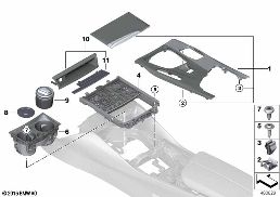 Piezas montadas consola central diagram for BMW 5 Series G30 530dX