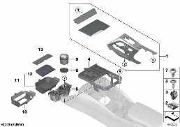 MOUNTING PARTS, CENTER CONSOLE diagram for BMW 5 Series G30 LCI 530d