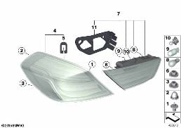 REAR LIGHT diagram for BMW 6 Series F06 Gran Coupé 650i