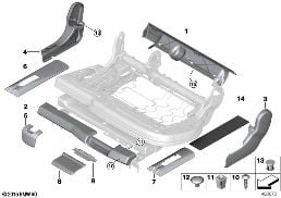 SEAT, REAR, SEAT TRIM COVERS diagram for BMW X5 F15 30dX
