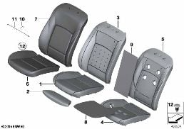 SEAT, FRONT, UPHOLSTERY AND COVER LINES