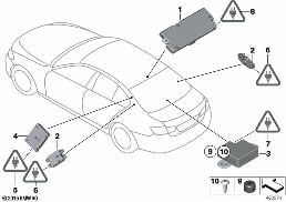 SINGLE PARTS F ANTENNA-DIVERSITY diagram for BMW 5 Series F10 LCI 520dX