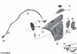 RESERV.,WINDSHIELD/HEADLIGHT WASHER SYST diagram for BMW 5 Series G38 530Le