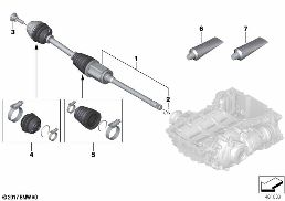 Albero trasm.ant.dx/veicolo a traz.int. diagram for BMW 5 Series G30 M550iX