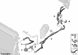 Tubi dell'acqua di raffreddamento diagram for BMW Rolls-Royce Phantom RR11 Phantom