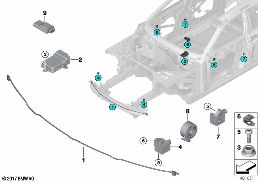 Pièces électriques d'airbag diagram for BMW Rolls-Royce Cullinan RR31 Cullinan