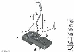 Palivová nádrž/montážní díly diagram for BMW MINI Countryman F60 One