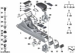 CENTER CONSOLE diagram for BMW 2 Series F45 Active Tourer LCI 216d