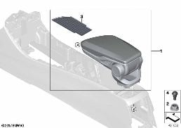 Armsteun, middenkonsole diagram for BMW X1L F49 LCI X1 25Li