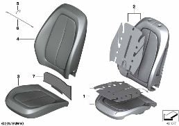 SEAT FRONT, UPHOLSTERY & COVER BASE SEAT diagram for BMW X2 F39 18dX
