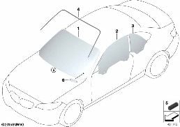 GLAZING diagram for BMW 2 Series F23 LCI 218d