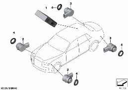 PARKING MANOEUVRE ASSISTANT (PMA) diagram for BMW Rolls-Royce Phantom RR11 Phantom