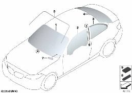 GLAZING diagram for BMW 2 Series F22 228i