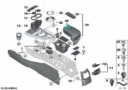ชุดจับยึด, คอนโซลกลาง diagram for BMW MINI Countryman F60 One