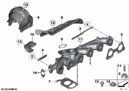 Collettore scarico-AGR diagram for BMW X6 F16 40dX