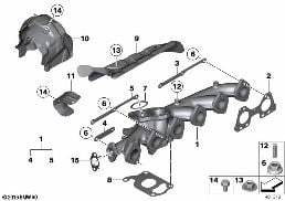 EXHAUST MANIFOLD-AGR diagram for BMW 4 Series F33 LCI 435dX