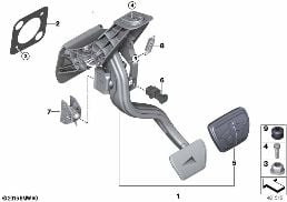 PEDAL ASSEMBLY, AUTOMATIC TRANSMISSION diagram for BMW 5 Series G30 540iX