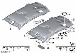 Strop karoserie diagram for BMW 2 Series F46 Gran Tourer LCI 216d