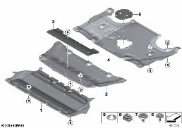 Protection de compartiment moteur diagram for BMW 6 Series G32 GT 630i
