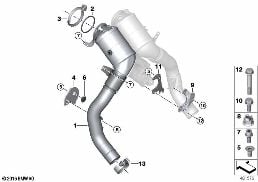 ENGINE-SIDE CATALYTIC CONVERTER diagram for BMW 5 Series G30 LCI M550iX