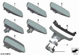 Rétroviseur intérieur diagram for BMW 6 Series G32 GT 630i