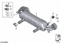 EXHAUST SYSTEM, REAR diagram for BMW 5 Series G30 LCI M550iX