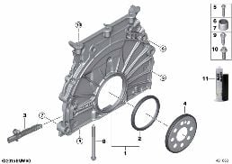 TIMING CASE COVER diagram for BMW 2 Series F46 Gran Tourer 218i
