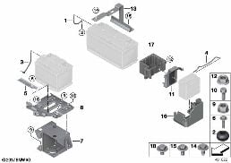 Akumulátor montážní díly diagram for BMW Rolls-Royce Phantom RR11 Phantom