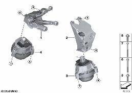 ENGINE SUSPENSION diagram for BMW 6 Series G32 GT 630i
