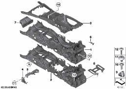 Fäste mittkonsol diagram for BMW 5 Series F07 GT 530d