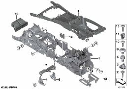 MOUNT, CENTER CONSOLE diagram for BMW 5 Series F07 GT LCI 530dX