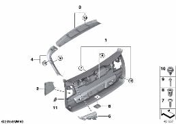 Bekled.kofferdeksel diagram for BMW X1L F49 LCI X1 25Li