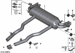 système d'échappement arrière diagram for BMW Rolls-Royce Phantom RR11 Phantom
