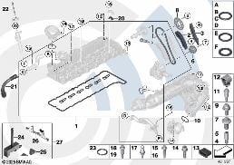 REPAIR KIT, EXPOSED TIMING CHAIN, TOP diagram for BMW 3 Series E92 LCI 325d