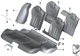 SEAT, REAR, UPHLSTRY/COVER, LOAD-THROUGH