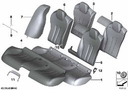 SEAT, REAR, UPHLSTRY/COVER, LOAD-THROUGH