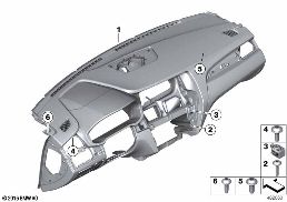 TRIM PANEL DASHBOARD diagram for BMW X4 F26 28iX