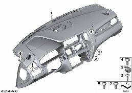 Bekleding instrumentenpaneel diagram for BMW X3 F25 28iX